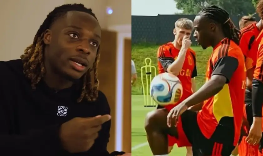 Jogador da Bélgica afirmou que nem o dinheiro e nem a fama são capazes de satisfazer plenamente sua vida, mas sim Jesus Cristo. Foto: Reprodução/YouTube/Jeremy Doku Official/Reprodução/YouTube/Hat-Trick