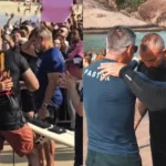 Surfista é surpreendido durante um batismo em praia no Rio de Janeiro, decide entregar sua vida a Jesus e é batizado. Foto: Reprodução/Instagram/ibatitude/Reprodução/Instagram/ pablovieirabjj