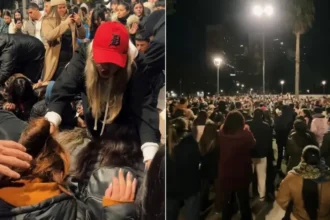 Universidade na Argentina reúne centenas de estudantes em culto ao ar livre por missão, marcado por adoração, oração e pregação do Evangelho. Foto: Reprodução/Instagram/Lucas Teodoro/Reprodução/Instagram/avivauniversitario.latam