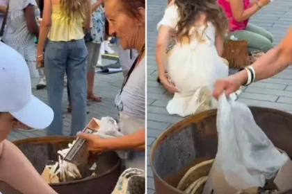 Durante uma cruzada na Alemanha, dezenas de pessoas entregaram suas vidas a Jesus após ouvirem a pregação do Evangelho nas ruas. Foto: Reprodução/Instagram/Polina Sagaydak