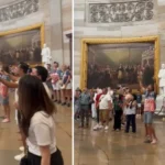 Cristãos nos EUA cantam "Amazing Grace" no Capitólio durante celebrações dos 250 anos da Independência americana. Foto: Captura de tela/X/Sean Feucht