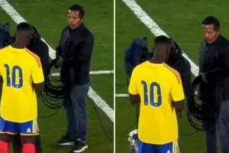 Jogador de futebol cristão lidera oração diante de mais de 35 mil pessoas em partida beneficente pelas vítimas de terremoto na Colômbia. Foto: Reprodução/Instagram/Ballers In God