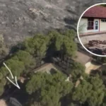 Um acampamento cristão em uma das regiões mais afetadas pelo maior incêndio na Espanha permaneceu preservado após a passagem das chamas. Foto: EEA