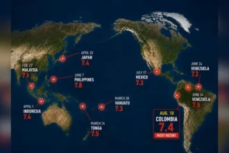 Os grandes terremotos registrados em diferentes partes do mundo em 2026 têm levado cristãos a refletirem sobre uma profecia de Jesus. Fonte: The World in Maps