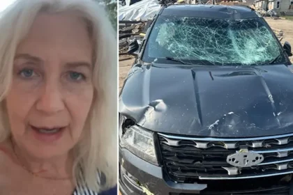 Uma mulher sobreviveu a um tornado nos EUA após clamar a Deus pela própria vida enquanto estava presa dentro de seu carro. Foto: Reprodução/Facebook/Nancy Warner