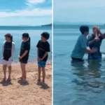 Oito pessoas declararam sua fé em Jesus durante um batismo em lago no Japão, realizado no Lago Biwa durante o acampamento cristão. Foto: Captura de tela/Instagram/gospelsamurai