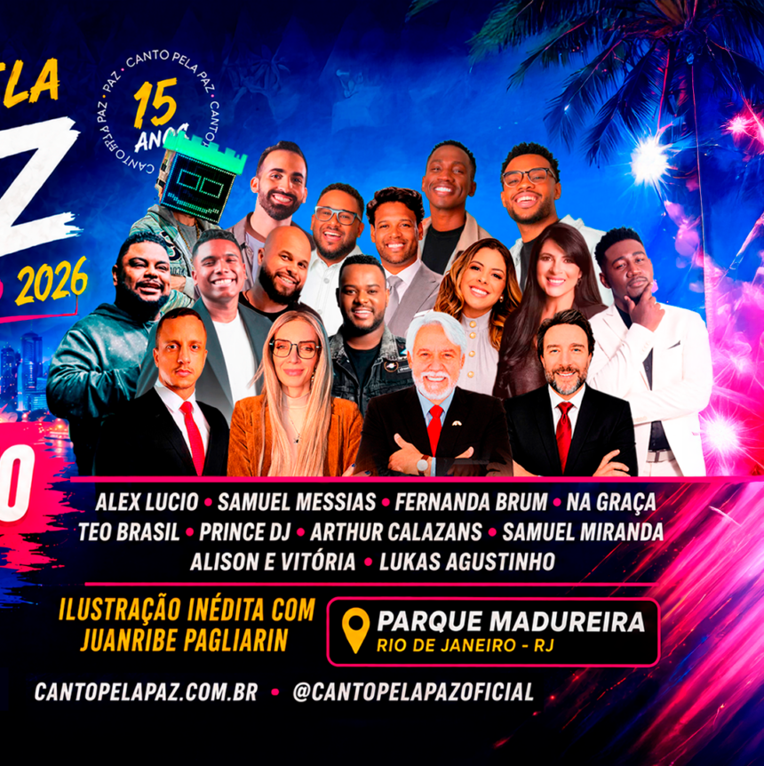 O Parque Madureira recebe a terceira edição do Canto Pela Paz no Rio de Janeiro no dia 29 de agosto (sábado), a partir das 16h. Foto: Divulgação.