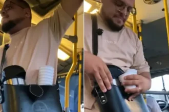 Evangelismo em ônibus leva café e uma mensagem de fé a passageiros no Rio Grande do Sul, mostrando que é possível falar de Jesus no cotidiano. Foto: Reprodução/Instagram/victor_missaors