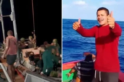 Resgate no Ceará salva seis pescadores após 20 dias à deriva em alto-mar. Grupo louvou a Deus durante a espera e agradeceu pelo livramento. Foto: Reprodução/Redes Sociais