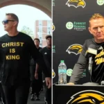 Técnico de futebol americano viraliza ao usar camisa “Cristo é Rei” e testemunhar sua fé em Jesus antes de uma partida. Foto: Reprodução/YouTube/The Pine Belt News