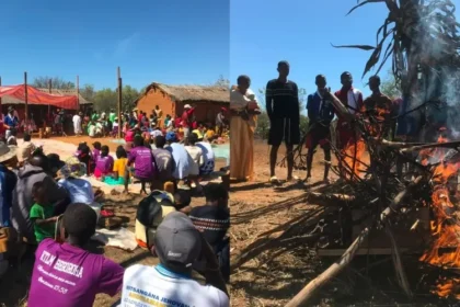 Cerca de 120 pessoas aceitaram Jesus durante um evangelismo em Madagascar, realizado por missionários em uma vila remota do povo Bara. Foto: Fernando Basso