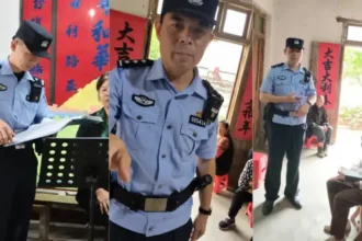 Policiais chineses invadiram uma igreja doméstica e proibiram cristãos de cantar músicas que mencionassem “Jesus”, “Deus” ou “Senhor”. Foto: Reprodução/ChinaAid