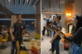 Evangelismo no McDonald's surpreende clientes em São Paulo, onde jovens cristãos compartilharam o Evangelho. Foto: Reprodução/Instagram/Emmaus Movement