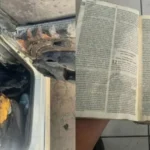 Bíblia fica intacta após incêndio em carro destruir veículo no Ceará, e motorista testemunha o que considera um cuidado de Deus. Foto: Reprodução/Arquivo pessoal