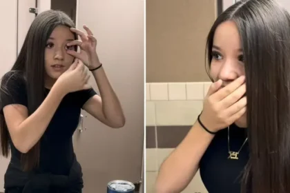 Uma menina identificada como Sarah testemunha cura de visão após entrar em uma sala de cura em igreja nos EUA. Foto: Reprodução/Instagram/Bruna Araújo