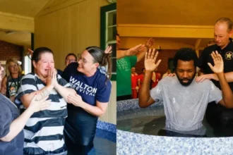 Em prisão nos EUA, 70 detentos são batizados após meses de evangelização e passam a compartilhar a fé com outros presos. Foto: Instagran/first_apostolic_church_dfs