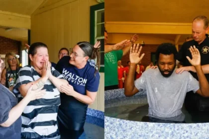 Em prisão nos EUA, 70 detentos são batizados após meses de evangelização e passam a compartilhar a fé com outros presos. Foto: Instagran/first_apostolic_church_dfs
