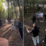 Evangelistas brasileiros visitam a Floresta de Aokigahara, no Japão, conhecida como “Floresta do Suicídio”, para orar e louvar a Deus. Foto: Reprodução/Instagram/gabepyszka/Reprodução/Instagram/olucamartini