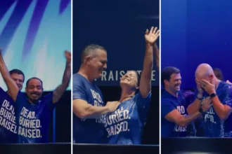 Igreja no Texas batiza 882 pessoas em um único dia, em uma celebração marcada por testemunhos de fé e transformação em Cristo. Foto: Captura de tela/Instagram/Lakepointe Church