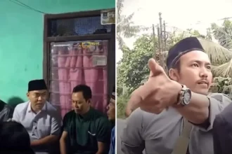 Culto na Indonésia foi interrompido por um homem armado com um facão, que ameaçou os fiéis caso a igreja continuasse reuniões em uma vila. Foto: Reprodução/YouTube/Tribunnews