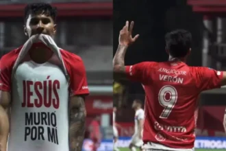 Jogador de futebol do Argentinos Juniors exibe mensagem sobre Jesus após marcar gol e declara sua fé nas redes sociais. Foto: Reprodução/Instagram/Argentinos Juniors